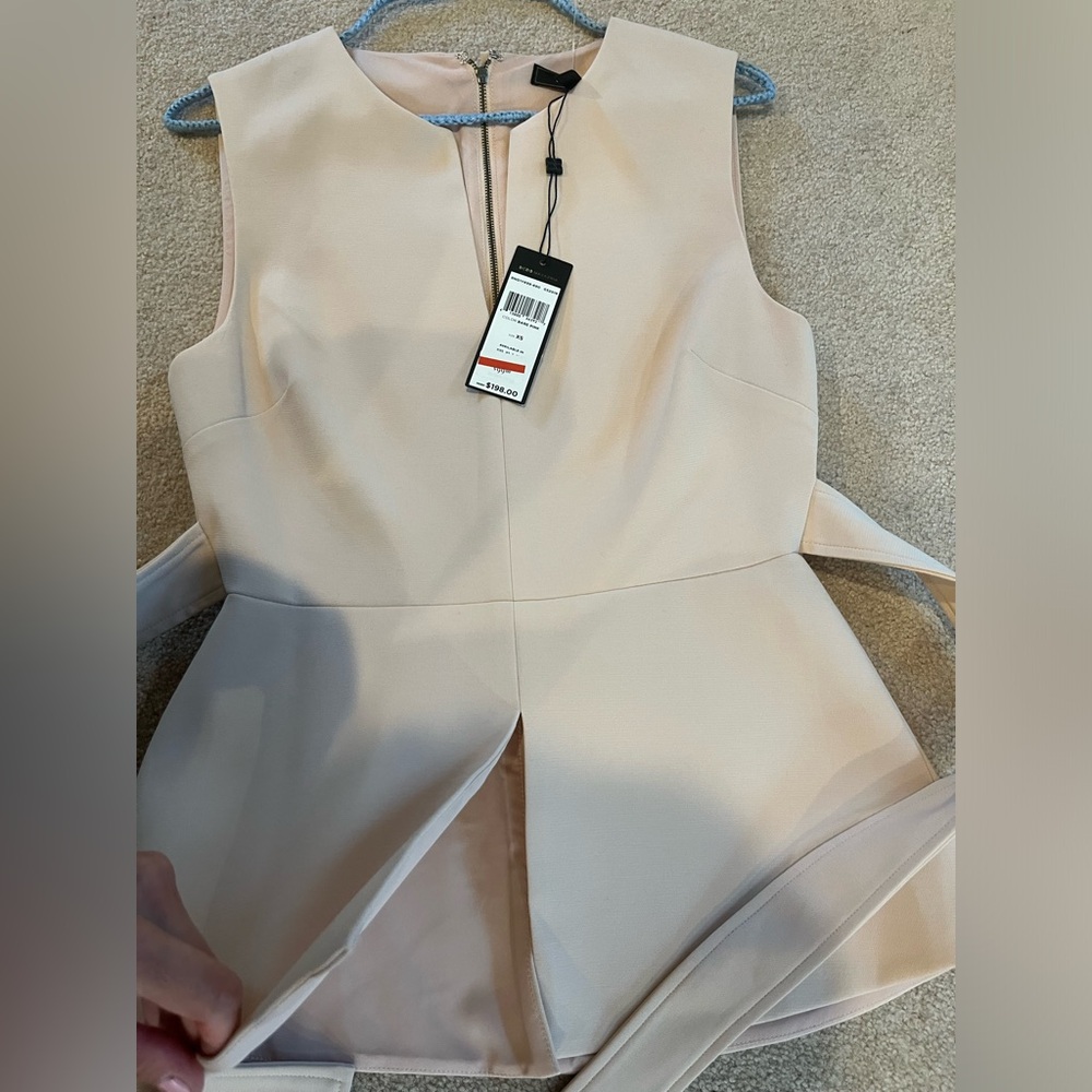 BCBG dressy top with tie and zipper
